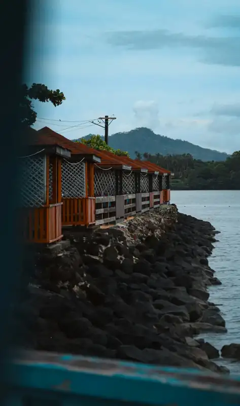A view of a body of water from a window