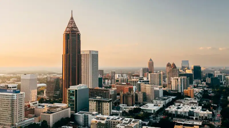 A city with tall buildings