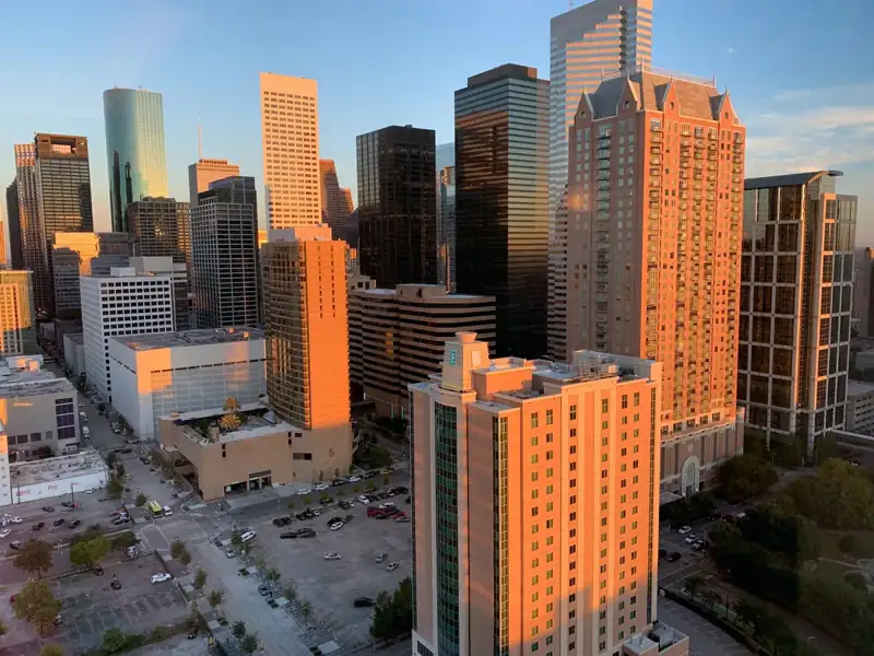 A city with tall buildings