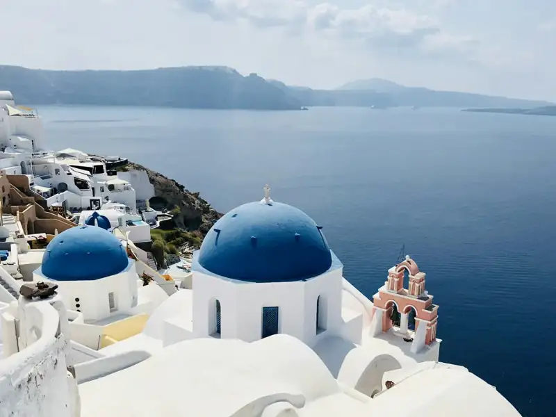 White and blue painted building