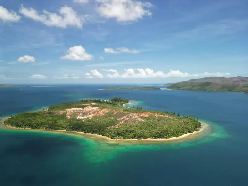 A small island in the middle of the ocean