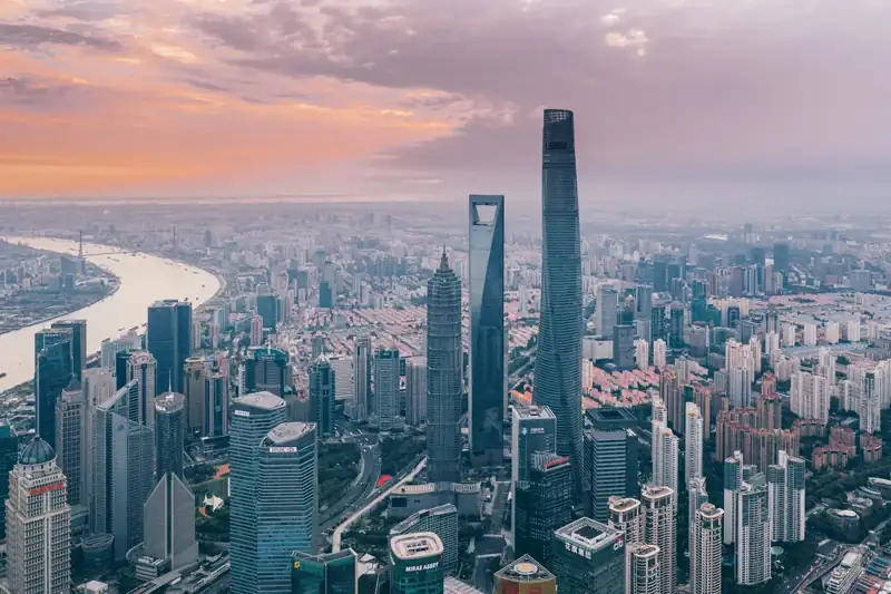 Aerial photography of city buildings