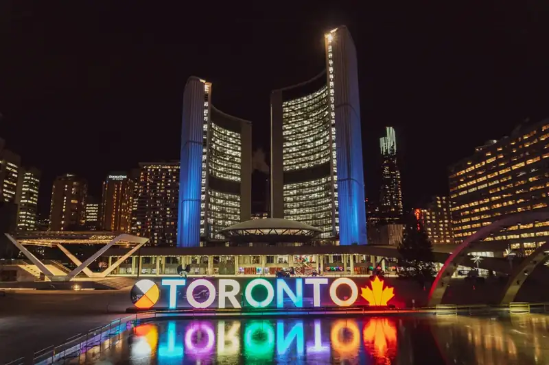 Toronto building with lights